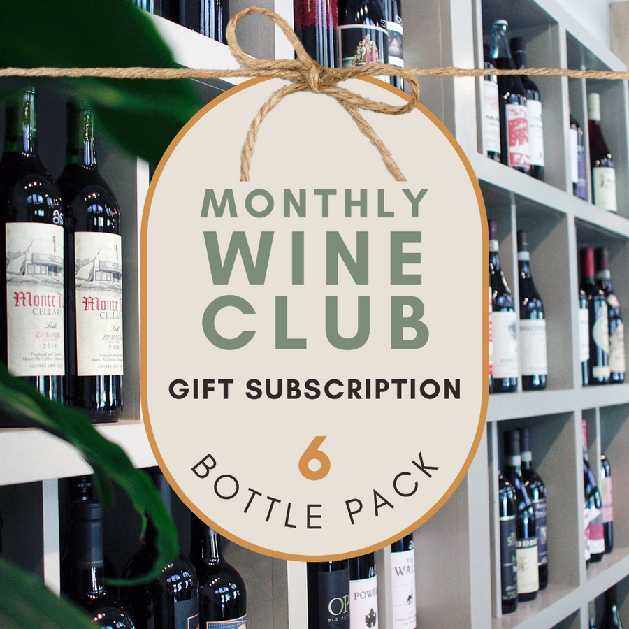 Monthly Wine Club Gift Subscription - 6 Bottle Pack - 3 Month