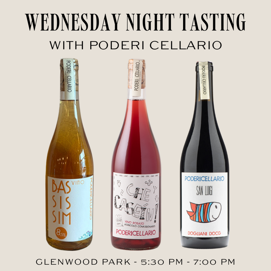 Wednesday Night Wine Tasting | with Poderi Cellario Wines | Glenwood Park | September 10th, 2025