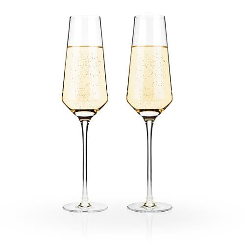 Crystal Champagne Flutes (Set of 2) by Viski
